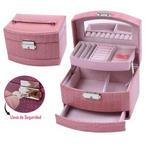 Organizador de Joyas 3 Niveles Grande con Llave SM 8339-3