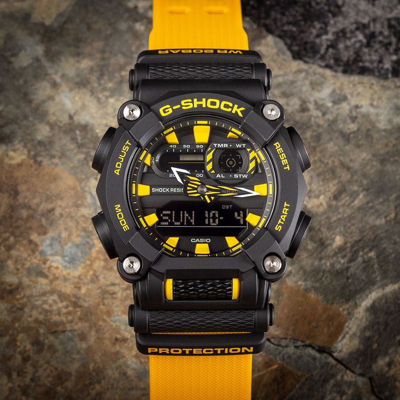 Ripley - RELOJ CASIO G-SHOCK GA900A-1A9 DIGITAL ANALÓGICO ACUÁTICO LUZ LED  CRONÓMETRO ALARMA - AMARILLO NEGRO