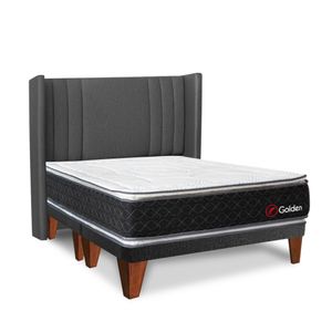 Dormitorio Europeo Golden Queen Cabecera De Luxe Gris