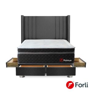 Dormitorio 4 Cajones Gris Platinium 2 Plazas