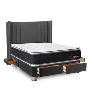 Dormitorio 4 Cajones Gris Golden Queen