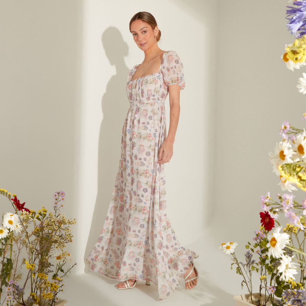 Vestido Malabar x La Papelerie Mujer Largo Angel Real Plaza