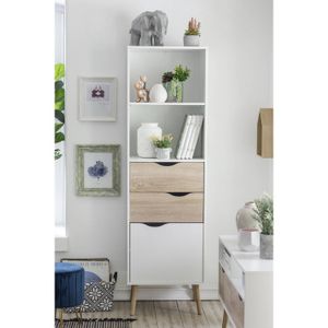 Estante Vintage Ivana Blanco/Oak 171 cm