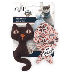 Juguete para Gatos Mejores amigos Gato marrón y Pescado