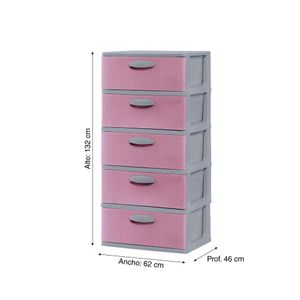 Megacomoda Mimbre Ratán #5 Gris Rosado
