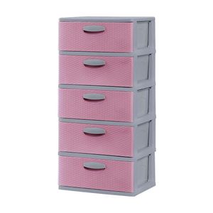 Megacomoda Mimbre Ratán #5 Gris Rosado