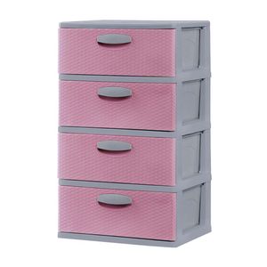 Megacomoda Mimbre Ratán #4 Gris Rosado