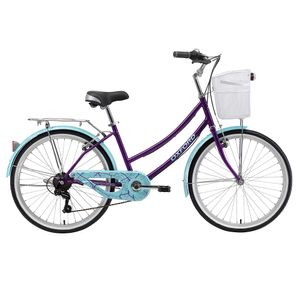 Bicicleta Oxford Cyclotour Aro 24 6V Morado/Verde