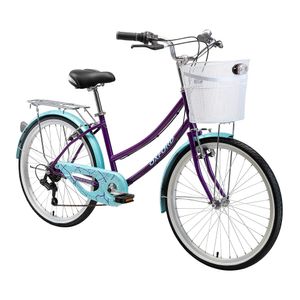 Bicicleta Oxford Cyclotour Aro 24 6V Morado/Verde