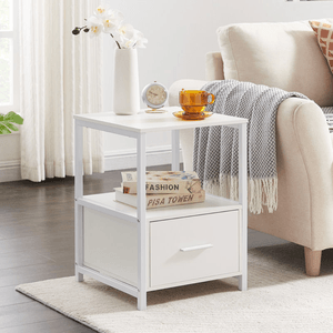 Velador Mesa Auxiliar Industrial Symone Ventitaspe Blanco