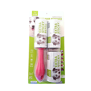 Cepillo Quita Pelusa Mascotas Para Ropa + 2 Repuestos Rosado