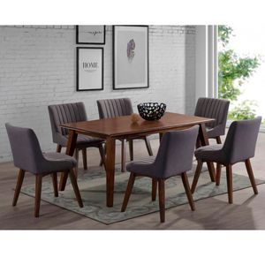 Comedor 6 Sillas Priscila Formas home Plomo