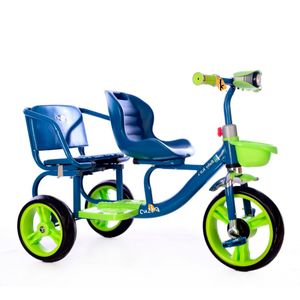 Triciclo Doble Asiento Baby Kits Neo Azul