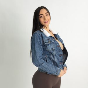 Casaca Jean Mujer Bencus Teddy Azul