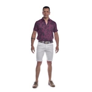 Camisa Ritzy Of Italy Mc Md 3Pe13 Ind Guinda2 Hombre