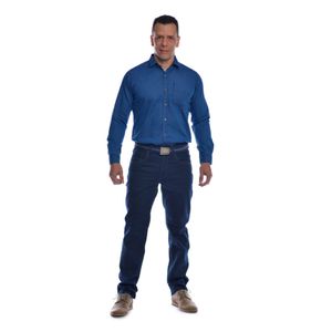Camisa Ritzy Of Italy Ml Md P5106 Ind Azul1 Hombre