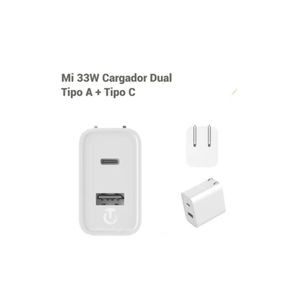 Cargador Original Xiaomi Mi 33W Tipo-A+Tipo-C Dado Blanco