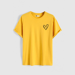 Polo Hombre Yansus Amarillo Estampado Corazon