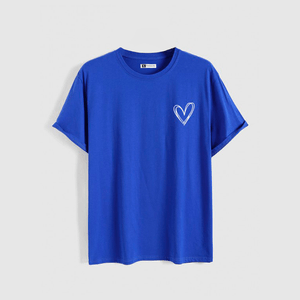 Polo Hombre Yansus Azul Estampado Corazon