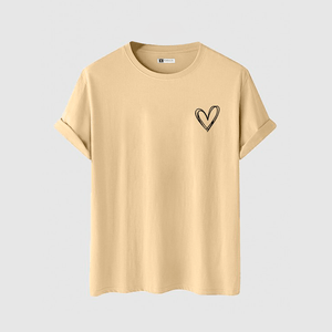 Polo Hombre Yansus Beige Estampado Corazon