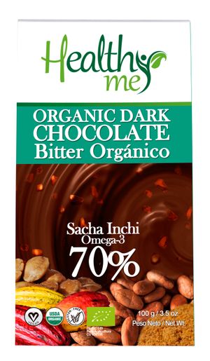 Chocolate 70% Dark con Sacha Inchi Healthy Me x 100 GR
