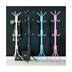 Perchero De Metal Organizador Colgador Estante Rosado