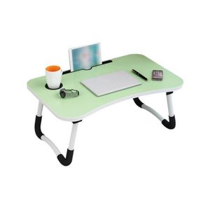 Mesa plegable portátil para Laptop con Ranura y Posavasos Verde