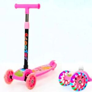 Scooter Plegable Para Niños Con Luces Rosa