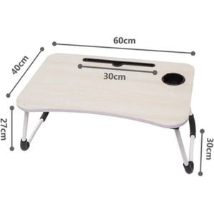 Mesa plegable portátil Rosada para Laptop con Ranura y Posavasos Rosa