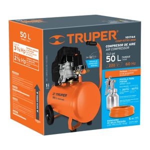 Combo Compresora 50 Litros Manguera y Pistola para Pintar 101744