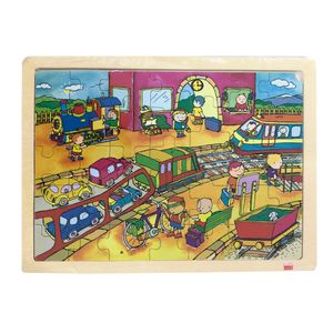 Juguete Rompecabezas de Madera Trenes 35pzs Akros