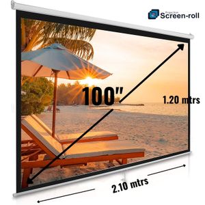 Ecran p/proyección SCREEN ROLL 100" formato 16:9 FULL HD (2.10 mts x 1.20 mts x 2.40 mts diagonal)