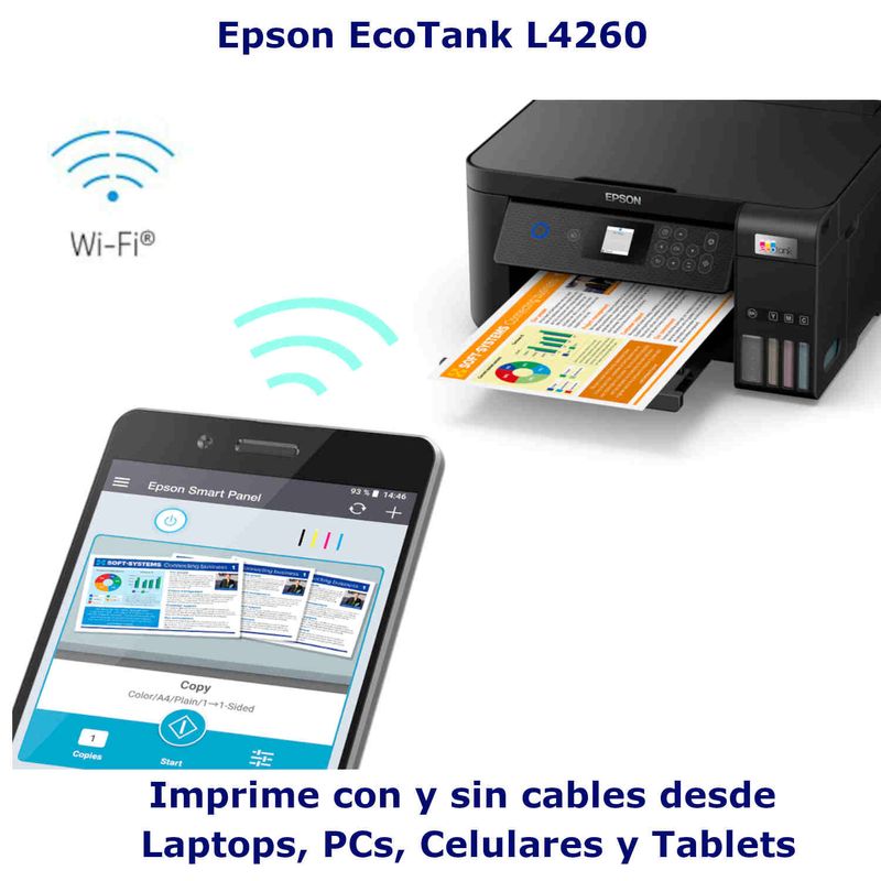 Impresora Multifuncional Epson EcoTank L4260 WiFi Duplex Automático - Real  Plaza