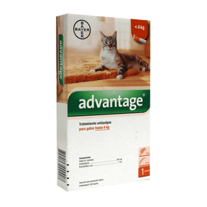 Pipeta Antipulgas y Antiparasitario para Gatos de hasta 4 kg Bayer Advantage