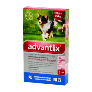 Pipeta Antipulgas y Antiparasitario para Perros de 10 a 25kg Bayer Advantix