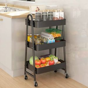 Carrito organizador de metal Negro 3n