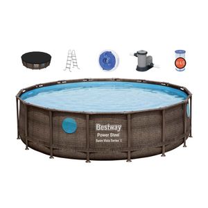 Piscina Estructural Circular Bestway Power Steel 19480L 480x480x120cm Marrón