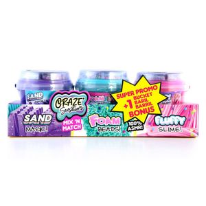 Slime Canal Toys Pack De 3 Baldes Craze Sensations Bucket