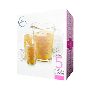 Juego de Jarra más Vasos Crisa Mantel Ensueño 5 Piezas