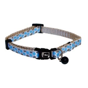 Collar para Gatos de Nylon con puntos celeste