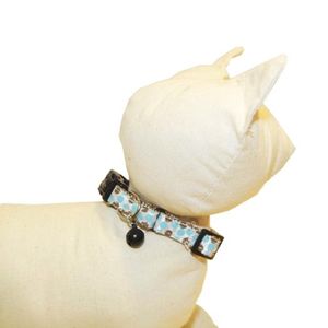 Collar para Gatos de Nylon con puntos celeste