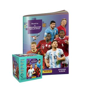 Álbum Road to FIFA World Cup Qatar 2022 Panini Tapa Blanda + 1 Cajita (50 Sobres)