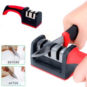 Afilador de Cuchillo Ergonómico de Acero Inoxidable de 3 Ranuras