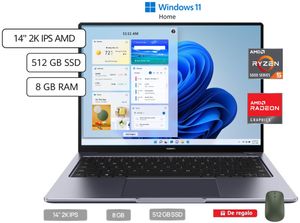 Laptop Huawei MateBook 14 14" 2K IPS AMD Ryzen 5 5500U 512GB SSD 8GB RAM Windows 11 Home Space Gray