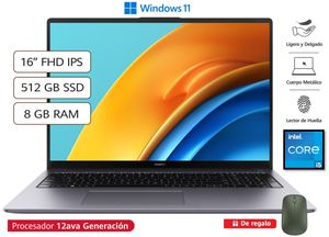 Laptop Huawei MateBook D16 16" FHD IPS i5-12450H 512GB SSD 8GB RAM Windows 11 Home Space Gray