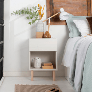 Mesa de Noche Minimalista Ayo Blanco