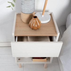 Mesa de Noche Minimalista Ayo Blanco