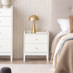 Velador Moderno Lake 2 Cajones Blanco