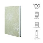 Cuaderno De Tapa Dura De Tela De Algodón Y Lino Verde 100 Hojas