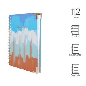 Cuaderno de alambre y tapa dura con planificador de agosto de 2022 a diciembre 2023 azul -  Miniso